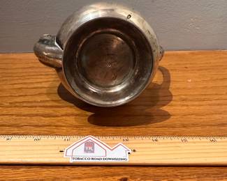 CS5 - $950. 800 Silver Coffee Pot with Hinged Lid. Pot Belly with fluted spout and handle. Weighs 452 grams.