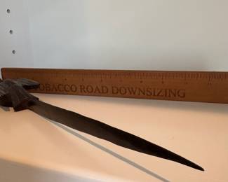 C54 - $12. African Tribal Hand Carved Letter Opener. Measures 12" Long