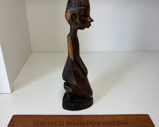 C89 - $15. African Hand Carved Wood Folk Art Figure. Measure 10" Tall