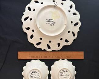 C140 - $20. Vestal Hand Painted Portugal 3 Piece Set.