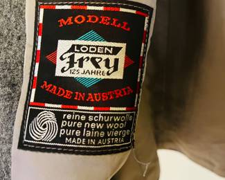 C165 - $40. Modell Loden Frey Wool Jacket. Measures 20.5" pit to pit. 22" long.