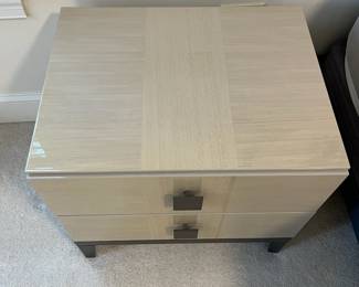 C19 - $225. PAIR of Nightstands from Ambiente Modern Furniture. ALF Italian Designs "Mont Blanc" series. Measures 24" x 19" x 22" tall. All drawers slide - very good, gently used condition.