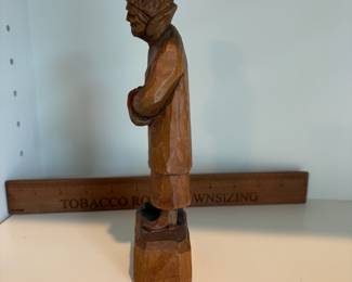 C50 - $8. Hand Carved Wood Man. Measures 8" Tall