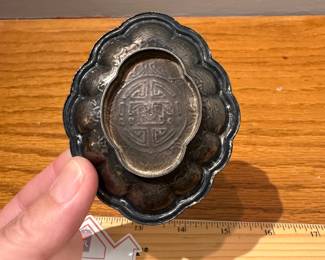 CS4 - $95. Chinese Export Sterling Trinket Tray. Weighs 36 grams.