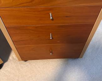 C17 - $50 Pair of office cabinets. One is a filing cabinet & one has 4 storage drawers. Each measures 19" wide x 18.75" x 23.5" tall. Filing cabinet is in very good condition. 4 drawer need new drawer pulls but all drawers work as they should.