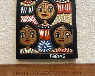 C163 - $40. Brazilian Folk Art. Measures 7" W x 26" Tall