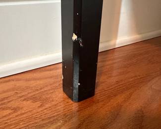 C25 - $550. Black Lacquered Entry Table. From Skaraborgs Mobler. Made in Sweden. Measures 59" x 17" x 33.5" tall. 6 felt lined drawers all slide easily. Very good condition. One white scuff on the front and minor paint chipping on the legs.