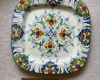 C135 - $35. Vintage Deruta Umbria Square Platter.