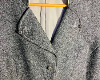 C165 - $40. Modell Loden Frey Wool Jacket. Measures 20.5" pit to pit. 22" long.
