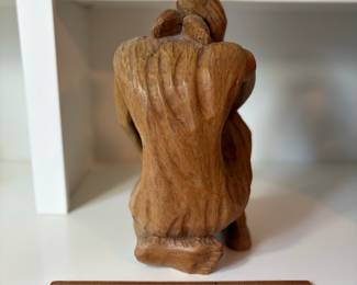 C79 - $60. Hatian Hand Carved Wood Folk Art Statue Woman. Measures 14" Tall