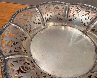 CS2 - $475. Sterling Silver Pierced Bowl. 220 grams.