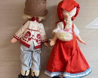 C98 - $30. Vintage Pair of Emely Lengigrushka Russian Soviet Union Dolls.