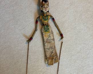 C90 - $20. Vintage Asian Marionette Stick Puppet. Measures 24" Tall
