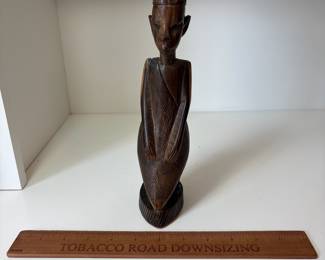 C89 - $15. African Hand Carved Wood Folk Art Figure. Measure 10" Tall