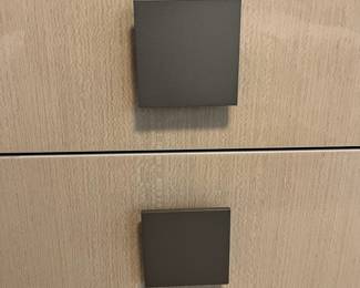 C20 - $350. Dresser & Mirror from Ambiente Modern Furniture. ALF Italian Designs "Mont Blanc" series. Measures 62.5" x 20" x 30.25" tall. Mirror is 39.5" x 42" tall. Moves in 2 pieces. Opens as 3 long drawers but they're divided in the middle. All drawers slide - very good, gently used condition.
