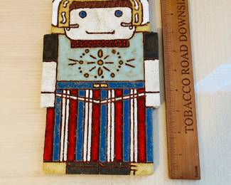 C161 - $50. Pair of Signed Vintage Frouwien 1990 Visser Holland Folk Art Tiles. Wall Hangings. Measures 6" W x 9" Tall