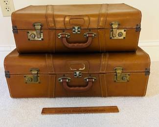 C162 - $75. Set of "Quality Personality Luggage". Both are in good vintage condition.