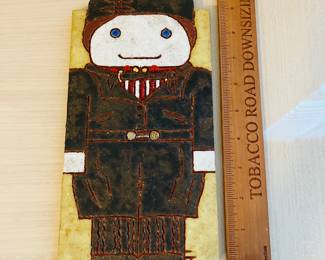 C161 - $50. Pair of Signed Vintage Frouwien 1990 Visser Holland Folk Art Tiles. Wall Hangings. Measures 6" W x 9" Tall