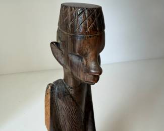 C89 - $15. African Hand Carved Wood Folk Art Figure. Measure 10" Tall