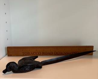 C54 - $12. African Tribal Hand Carved Letter Opener. Measures 12" Long