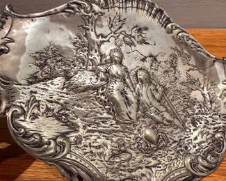 CS7 - $300. French Sterling Tray. Approx 9" x 5". Weighs 118g.