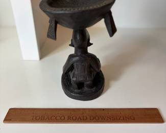 C78 - $35. Nigerian Yoruba People Hand Carved Divination Bowl. Measures 6" W x 8" Tall
