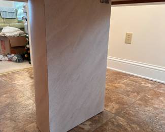 C114 - $60. Formica Laminate Dining Table. Does have some minor damage on base - see photos. Comes apart to move (2 base pieces & top) Measures 3' x 5'. Comes apart to move (2 base pieces & top) Measures 3' x 5'.