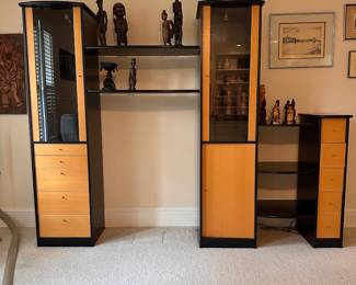 C8 - $100. 3 Piece Media Cabinet in good condition. Measures 97" x 18.5" x 75" tall.