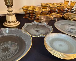 Etched glassware