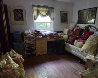 Linens, bedding, bedframes, desks, headboards