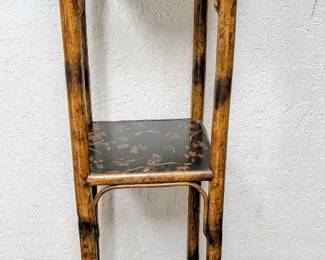 Chinoiserie Lacquered Bamboo Three Tiered Stand