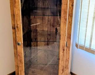 Trapezoid Cabinet with Three Glass Shelves