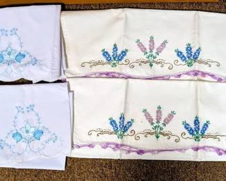 Two Sets Of Embroidered Standard Pillows