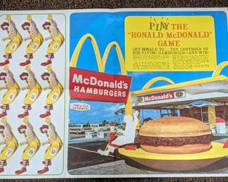 011 1967 Ronald McDonald Pin The Tail Game Poster