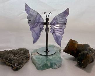 Fluorite Carved Butterfly Wings Crystals