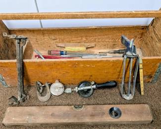 Vintage Toolbox With Unique Tools