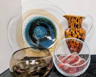 Decor Glass Bowls Pitcher