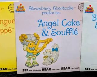 Three Vintage Strawberry Shortcake Read Along Record Books