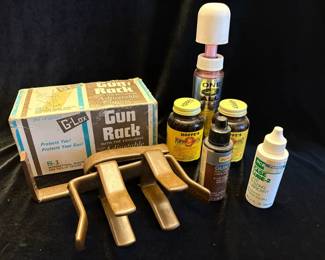 Vintage Gun Rack Cleaning Supplies