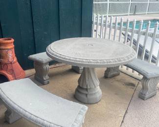 Concrete patio set