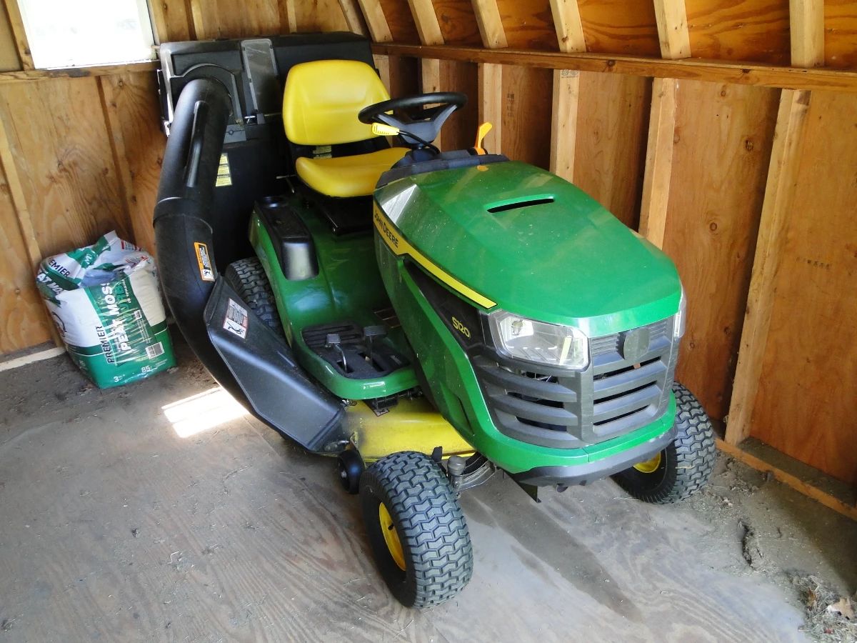 John Deere S120 Tractor with Bag Catcher