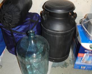 Milk can, old bottle