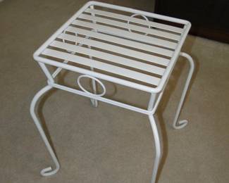 White plant stand table