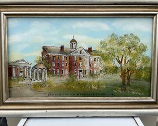 Reverse glass painting.