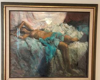 Large Nude oil by Dawson 
