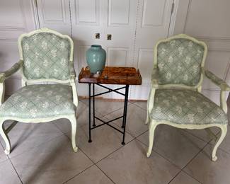Attractive pair of painted French style chairs 