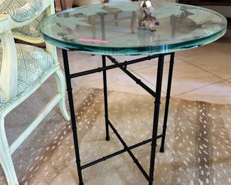 Etched glass top table