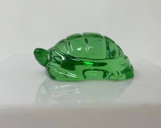 Baccarat Green Crystal Turtle