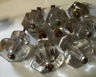 Antique depression, glass knobs