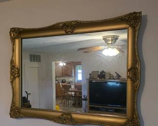 Large Mirror with Golden Frame